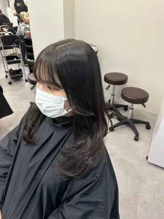 セミロング 韓国風✨髪質改善✨ 縮毛矯正✨松浦知奈美のヘアスタイル