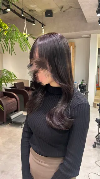 セミロング 縮毛矯正/ブリーチ 無しWカラーのヘアスタイル