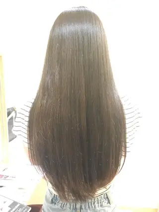 ロング カラー 傷んだ髪をサラサラに 曲がる縮毛矯正◎高岡のヘアスタイル