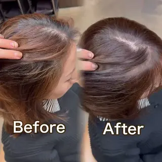 ミディアム 白髪ぼかし特化/ 髪質改善/ハクのヘアスタイル