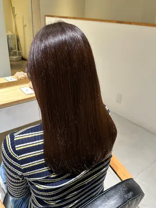 セミロング レイヤー/蟹江/ くすみカラー/川口のヘアスタイル