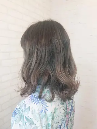 セミロング カラー モテ前髪 タゴメ シンヤのヘアスタイル