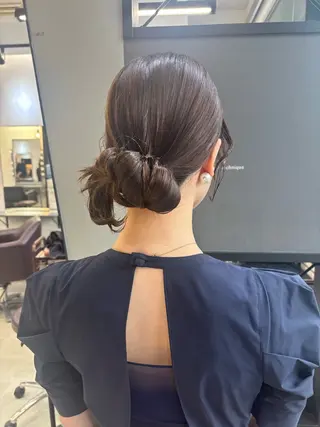 セミロング ブリーチなしWカラー ヘアセット菜希のヘアスタイル