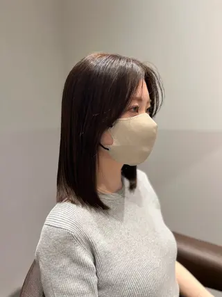 ミディアム カラー パーマ 樋野 亮のヘアスタイル