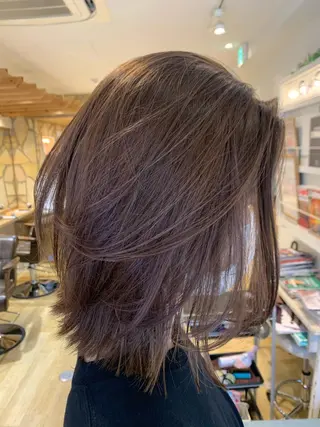 ミディアム 渋谷ハイトーン/ デザインカラー阿部のヘアスタイル