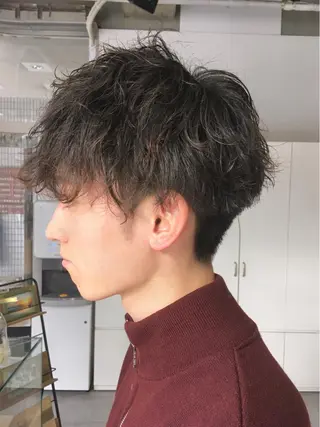 セミロング パーマ メンズ 横浜縮毛矯正 ☆渋谷良太のヘアスタイル