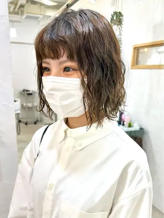 ショート カラー パーマ 銀座No.1髪質改善 縮毛矯正/本木のヘアスタイル
