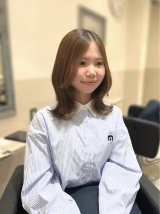 ミディアム 堤　葵生/透明感カラ ー/髪質改善縮毛矯正のヘアスタイル