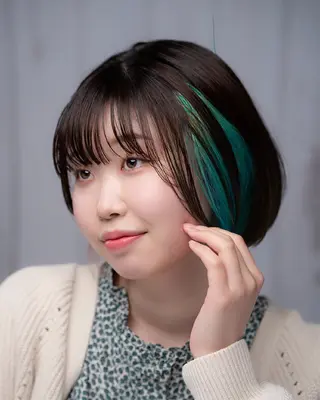 ミディアム カラー パーマ 松尾 泰伸のヘアスタイル