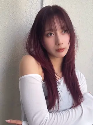 セミロング カラー YUSUKE レイヤーカットカラーのヘアスタイル