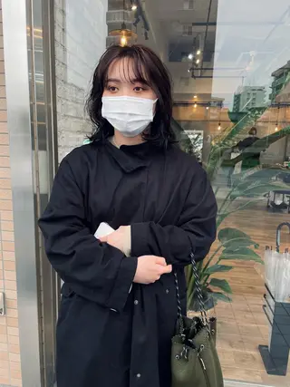 ミディアム パーマ Basis 田口豪司のヘアスタイル