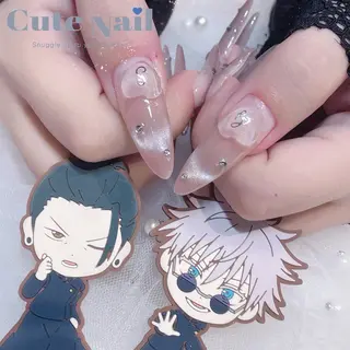 ネイル ️🫧もこ 艶感ネイル🫧のネイルデザイン