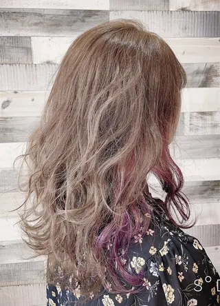 セミロング カラー 外国人風ヘア 🍔Mamiのヘアスタイル