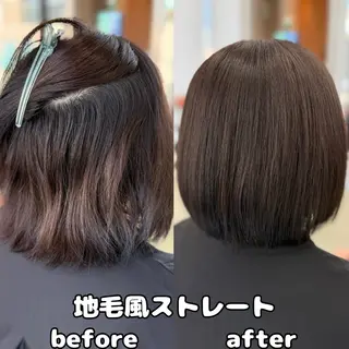 ショート 新井優馬｜縮毛矯正/ 地毛風ストレートのヘアスタイル