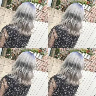 ミディアム カラー ヘアアレンジ TAKUMAブリーチ /切りっぱなし🪽のヘアスタイル