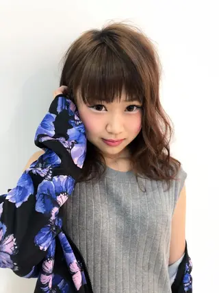 ミディアム カラー sato yoのヘアスタイル