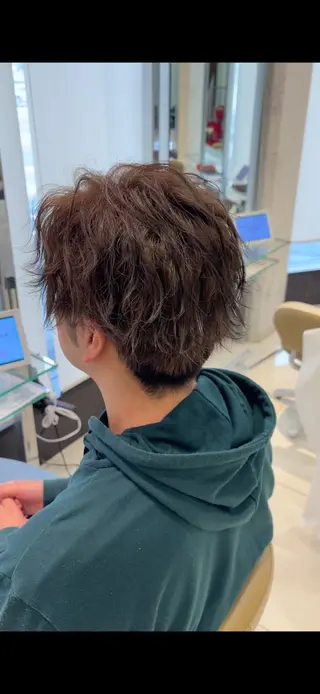 ショート パーマ メンズ EARTH北上店所属・０分パーマ/ メンズパーマ藤原海斗のヘアスタイル