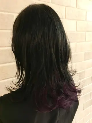 ミディアム カラー 艶髪カラー&ウルフ フルカワ ヒロズミのヘアスタイル