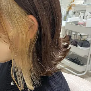 ミディアム カラー 暖色カラー✨️ 門内 梨真のヘアスタイル