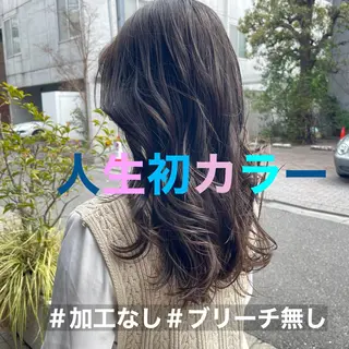 セミロング カラー ミヤギ リュウキのヘアスタイル