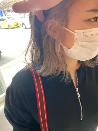 ミディアム カラー 饒平名 知也のヘアスタイル