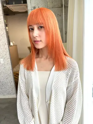 セミロング カラー ヘアアレンジ lani ブリーチ /ダブルカラーのヘアスタイル