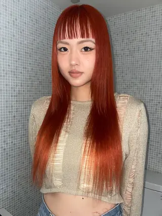 ロング カラー ボブ.顔周りカット カット/ユキカのヘアスタイル