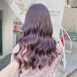 セミロング カラー ヘアアレンジ TAKUMAブリーチ /切りっぱなし🪽のヘアスタイル