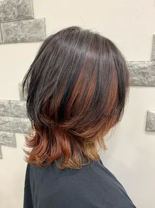 ミディアム カラー 薄田 珠美のヘアスタイル