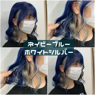 ミディアム カラー ヘアアレンジ 渋谷🩶ハイトーン 🩶FUMUのヘアスタイル