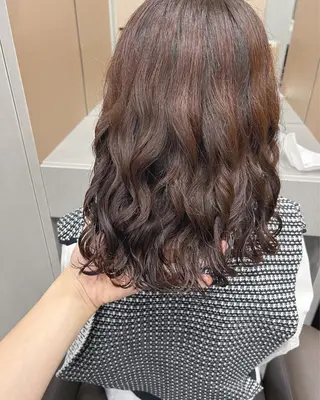 セミロング パーマ ボブパーマコテ巻き風 パーマNo1深江秀平のヘアスタイル