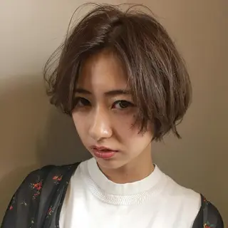 ショート カラー 薬院:今泉/上川美幸 ボブ/顔周りレイヤーのヘアスタイル
