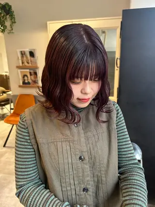 セミロング カラー 薄暮 マツイ　レンのヘアスタイル