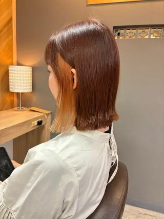 ミディアム カラー 玉川 加菜のヘアスタイル