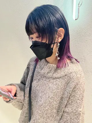 ミディアム カラー 湯川 未咲希のヘアスタイル