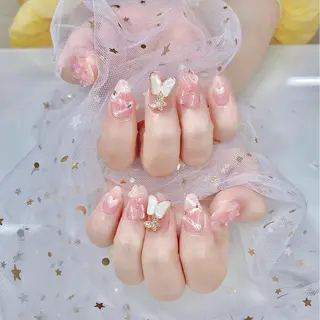 ネイル I-nailロング /ワンホン/キラキラのネイルデザイン