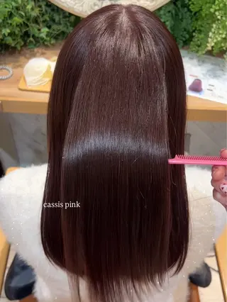 セミロング 髪質改善🫧艶カラー ✨エクステ🎀しゅりのヘアスタイル