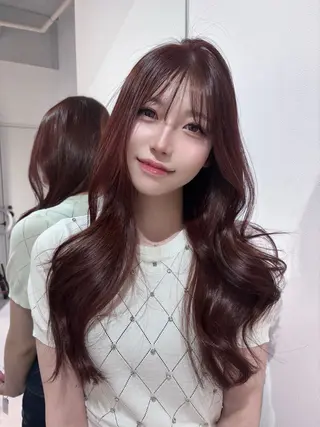 ロング 韓国ヘア💖Wカラー 💖透明感カラー💖のヘアスタイル