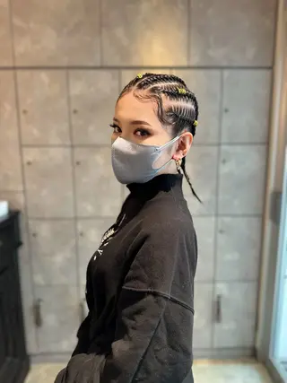 セミロング ヘアアレンジ メンズ キッズ BRAIDS💎愛子 大人ハイライト💎のヘアスタイル