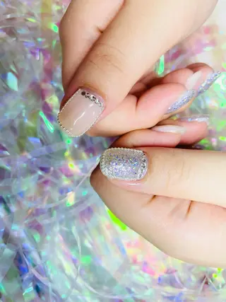 ネイル 23時まで❤︎韓国、 ワンホンネイルのネイルデザイン