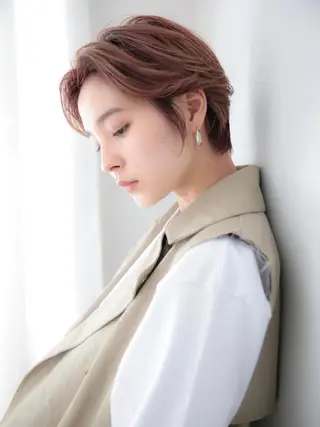 ショート カラー レイヤーカット✂️ 横浜No1♡下鳥翔子のヘアスタイル