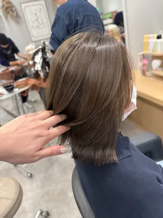 ミディアム カラー 巻ける髪質改善🫧ハ イライト/永田汰伊智のヘアスタイル