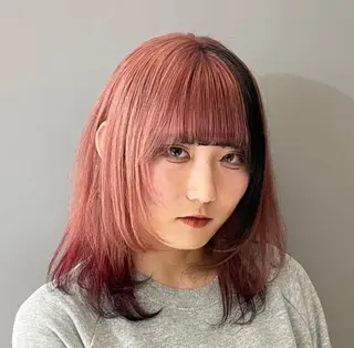 ミディアム カラー ヘアアレンジ メンズパーマ専門 /縦落ち/渋谷駅近のヘアスタイル
