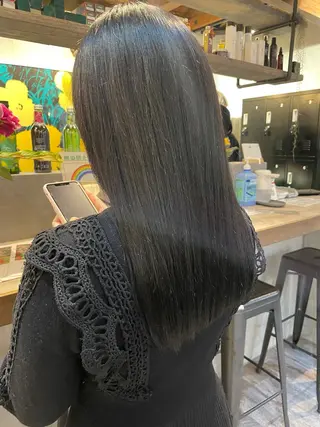 ミディアム カラー 顔周りカット 【オノザワリョウ】のヘアスタイル