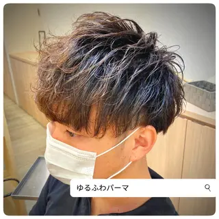 パーマ メンズ レイヤー/艶カラー 奥野恭平のヘアスタイル