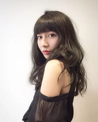 セミロング カラー パーマ 🌈ウルトワ水素 髪質改善naru🌈のヘアスタイル