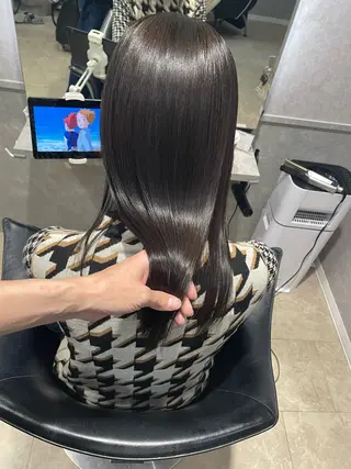 セミロング カラー 縮毛矯正ボブ/ 髪質改善/カットのヘアスタイル