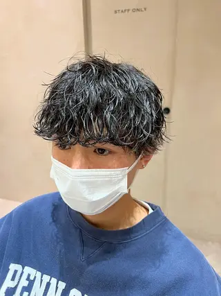 ショート パーマ メンズ 波巻きスパイラルパー マ/シャドウパーマ駿のヘアスタイル