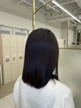 ミディアム カラー 小顔カット前髪 顔周りカット林亮佑のヘアスタイル