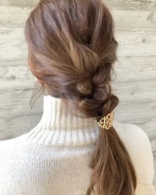 ロング ヘアアレンジ クニモトハルナ ボブ/柔らかカラーのヘアスタイル